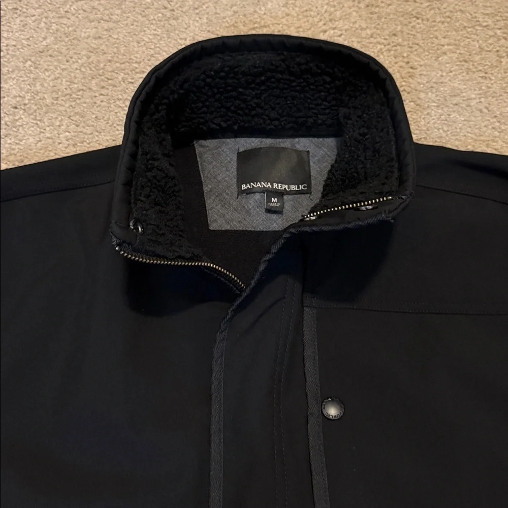 Banana Republic Black High-Collar Coat